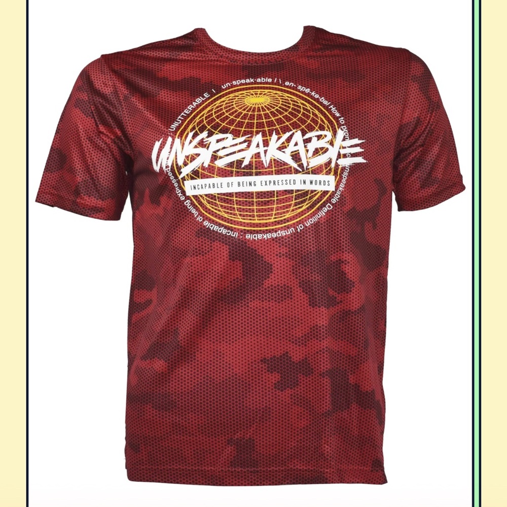 Unspeakable Red Camo Hex T-Shirt Size Adult Large NEW